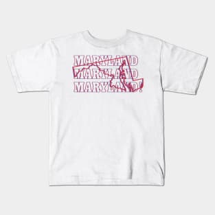 Maryland State Map & Label Kids T-Shirt